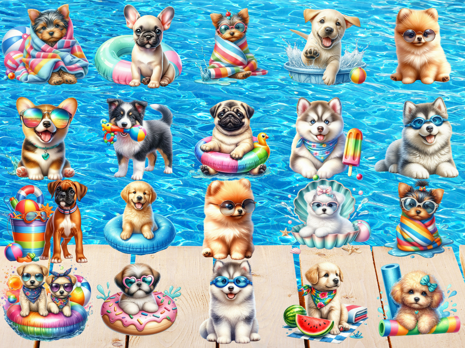 Poolside Pups Clipart (LIMITED EDITION) image 2