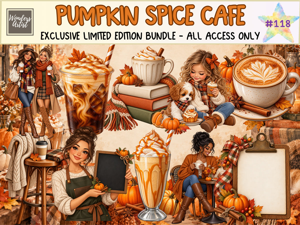 Pumpkin Spice Cafe Clipart (LIMITED EDITION BUNDLE) image 1