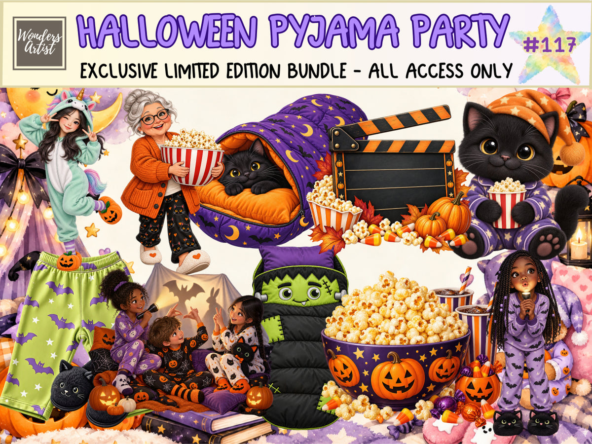 Halloween Pyjama Party Clipart (LIMITED EDITION BUNDLE) image 1