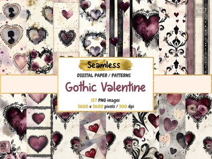 Gothic Valentine Digital Paper