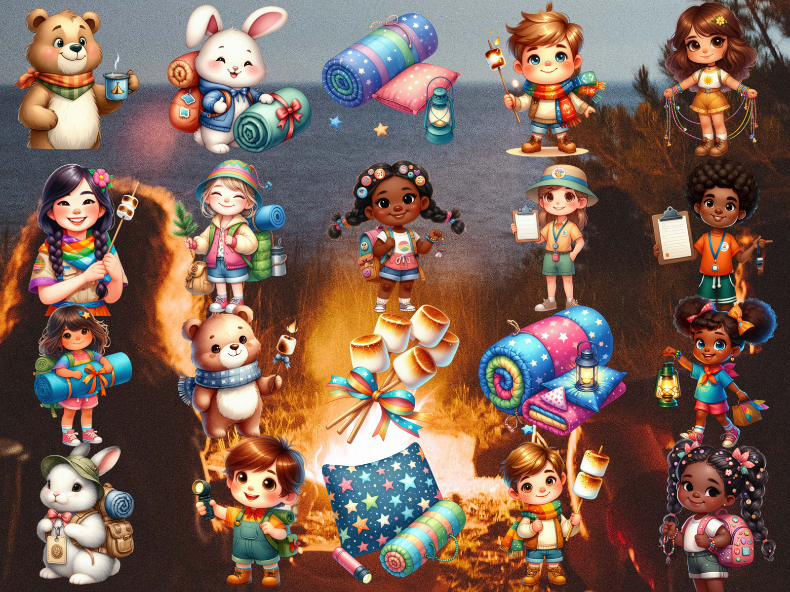 Summer Camp Friends Clipart (LIMITED EDITION BUNDLE) image 5