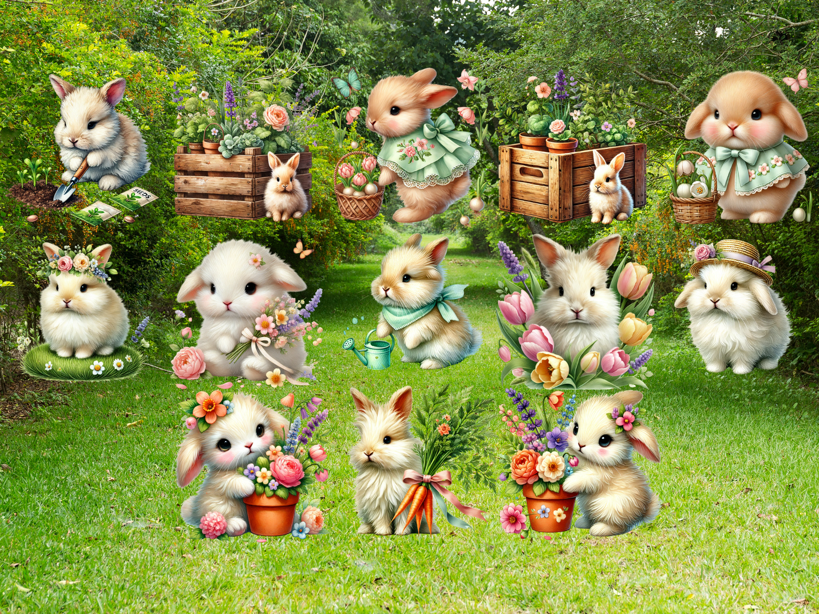Garden Bunny Club Clipart (LIMITED EDITION) image 4
