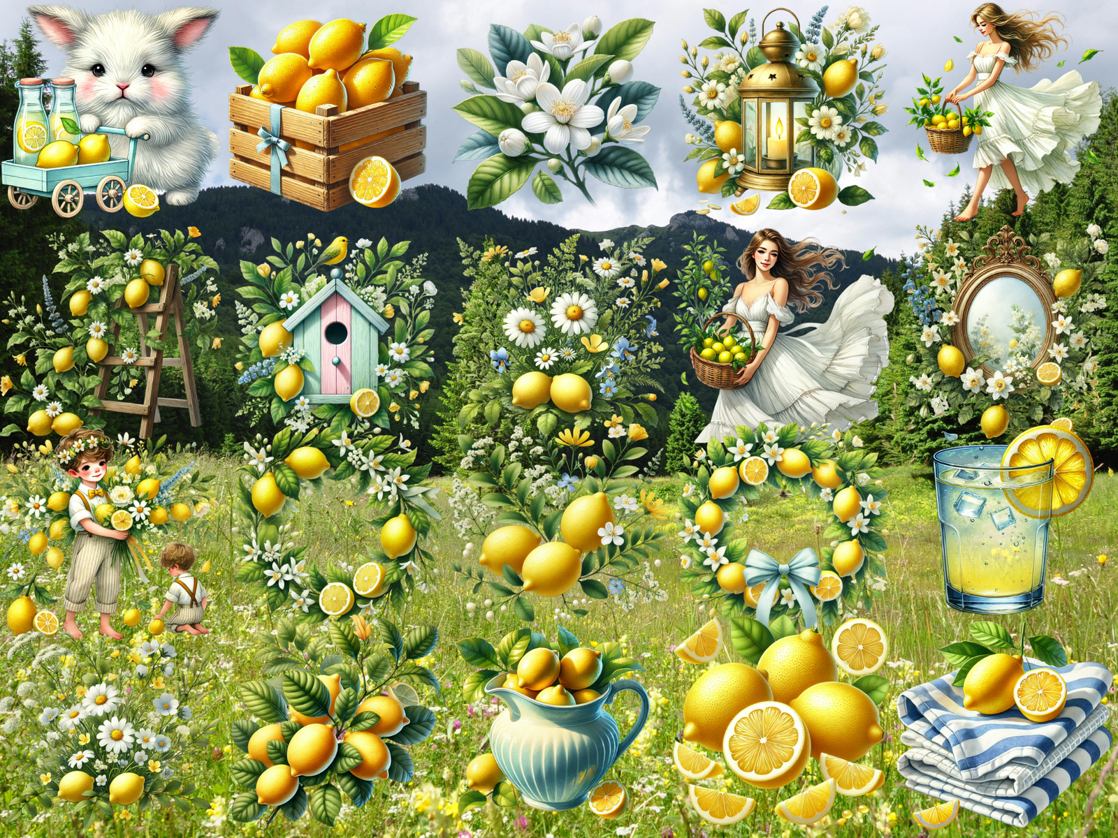 Lemons & Wildflowers Clipart (LIMITED EDITION) image 4