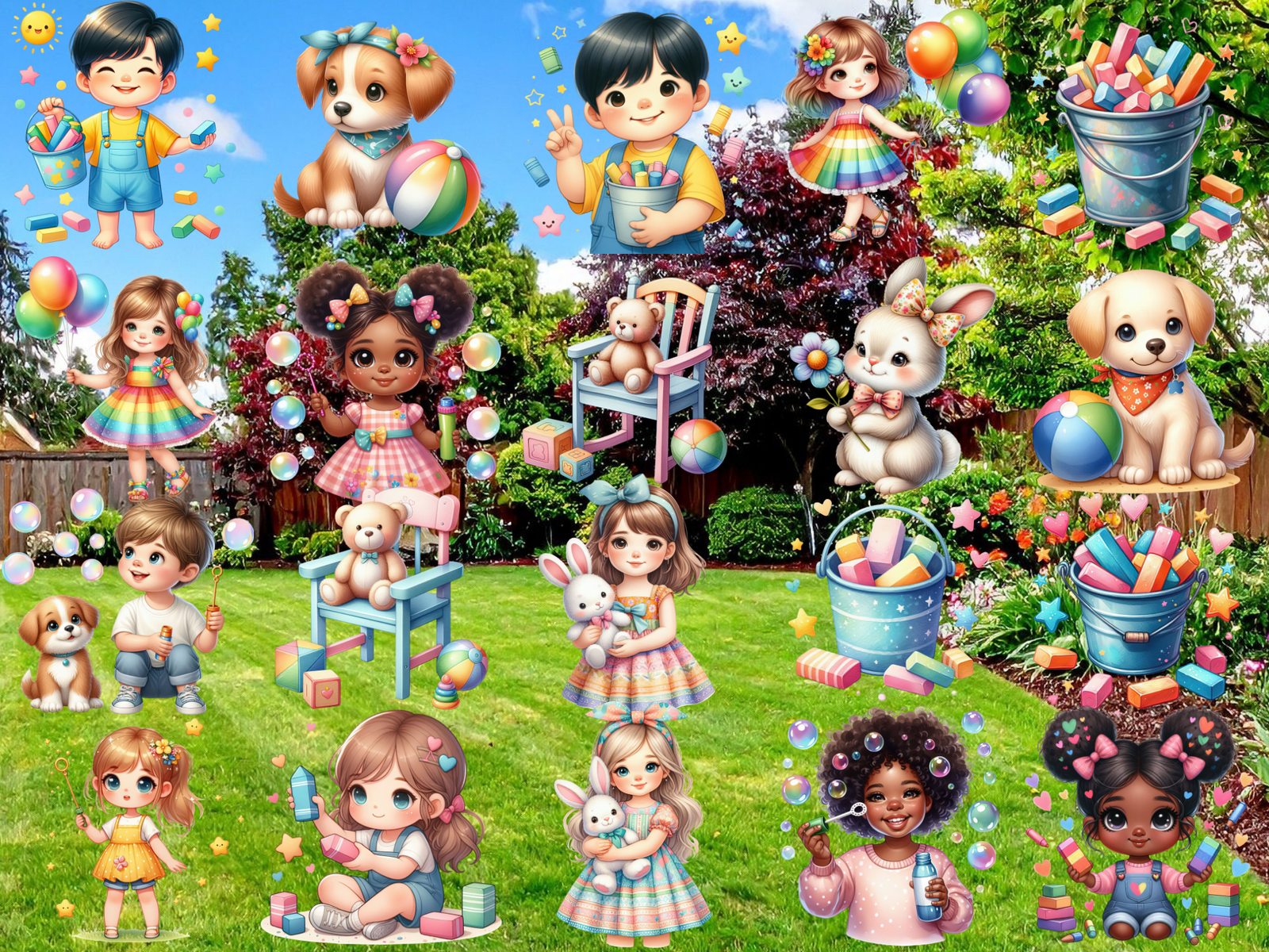 Backyard Playdate Clipart (LIMITED EDITION BUNDLE) image 5