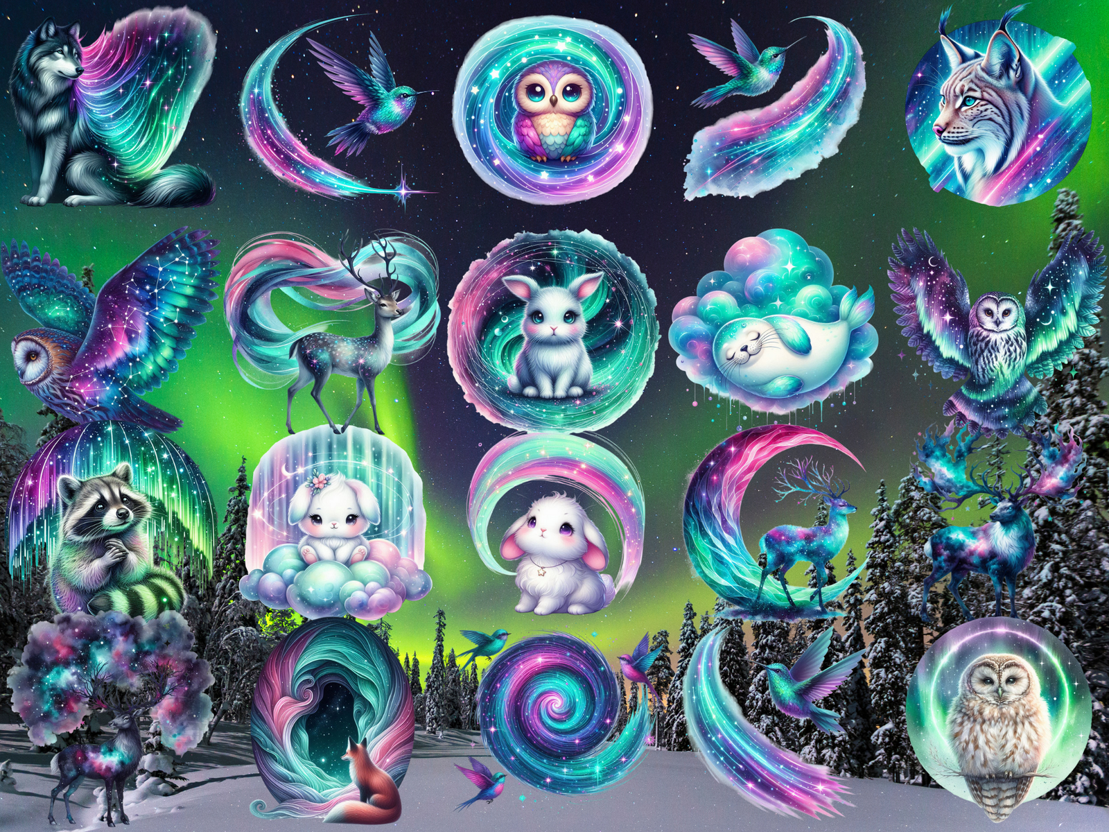 Aurora Animals Clipart (LIMITED EDITION) image 4