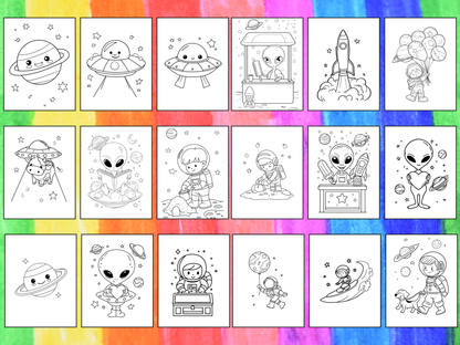 Space Kids coloring pages
