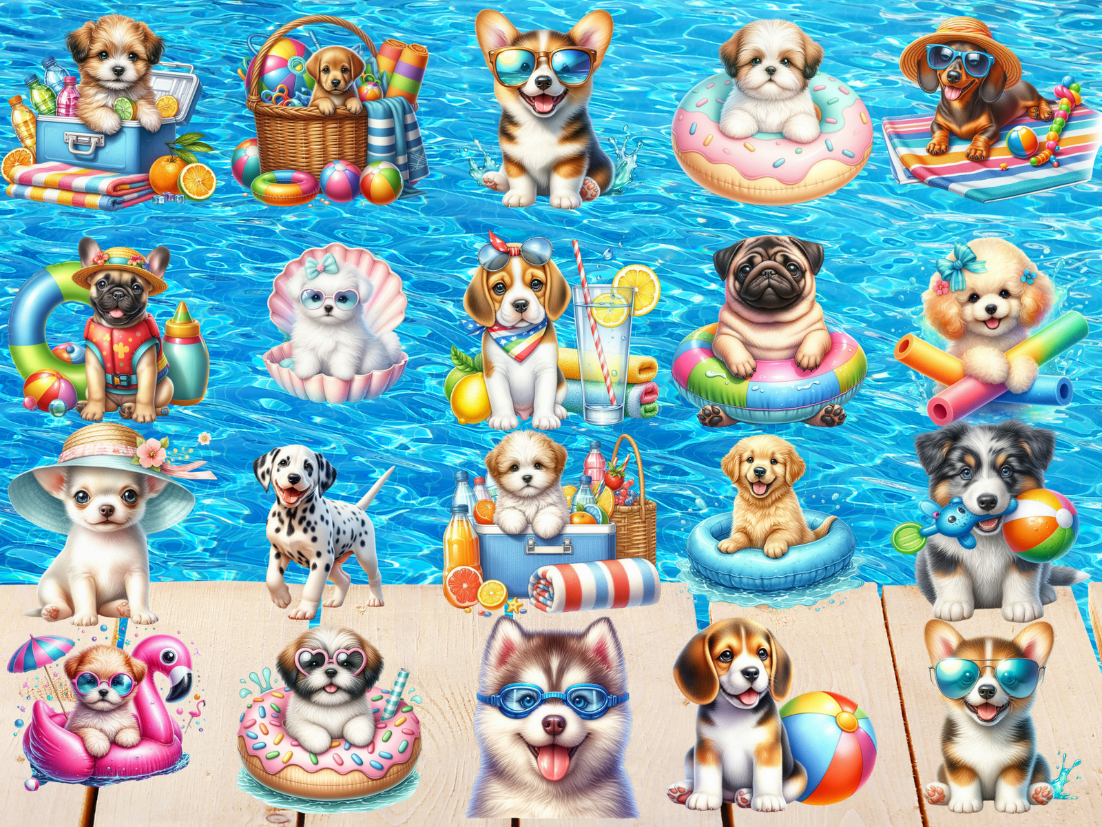 Poolside Pups Clipart (LIMITED EDITION) image 3