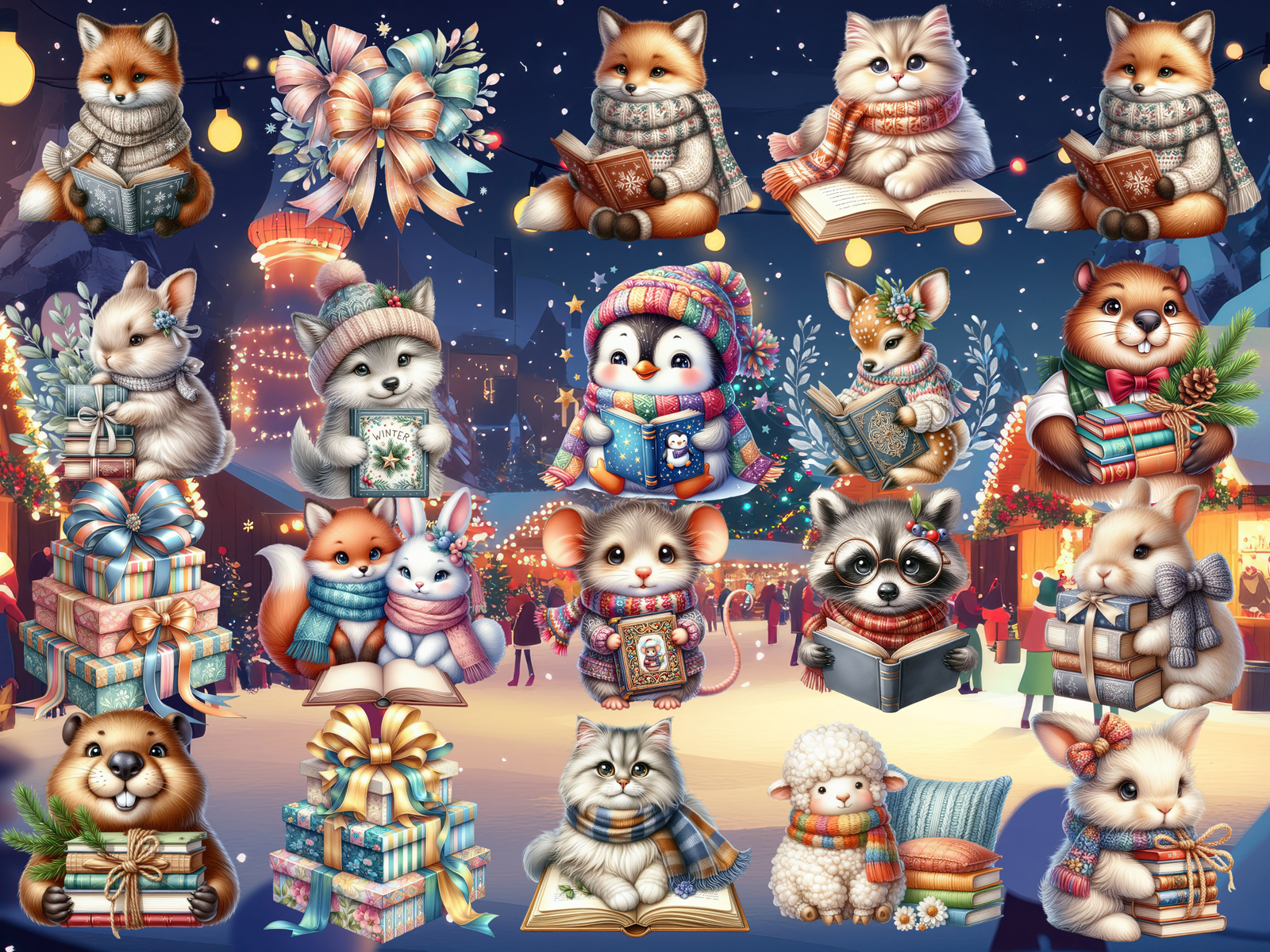 Snowy Storybook Friends Clipart (LIMITED EDITION) image 5