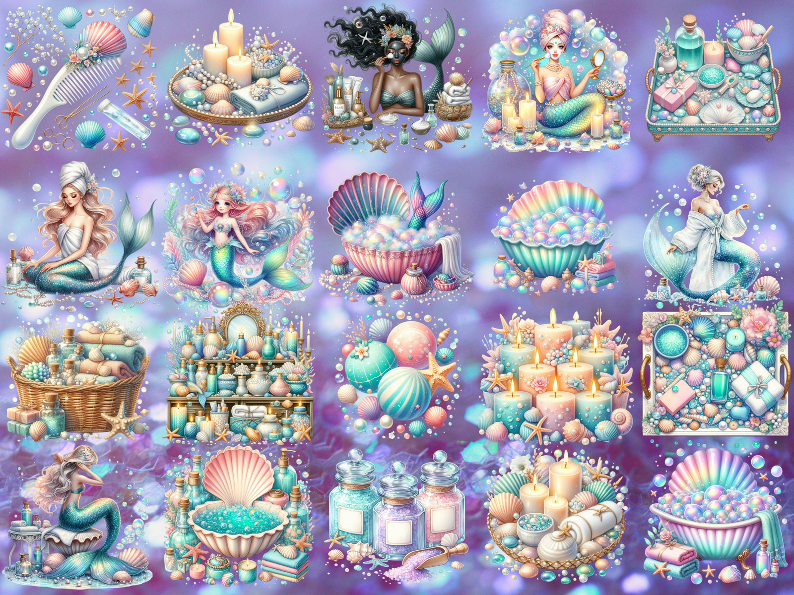 Mermaid Bathhouse Clipart (LIMITED EDITION) image 4