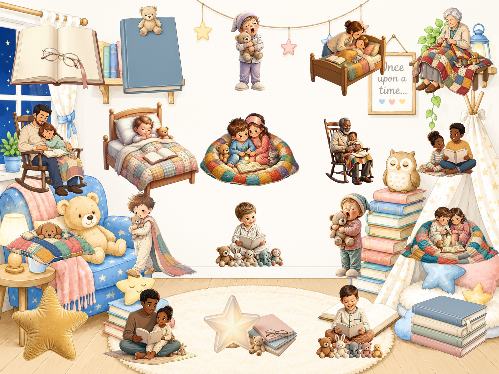 Bedtime Stories Clipart (LIMITED EDITION BUNDLE) image 4