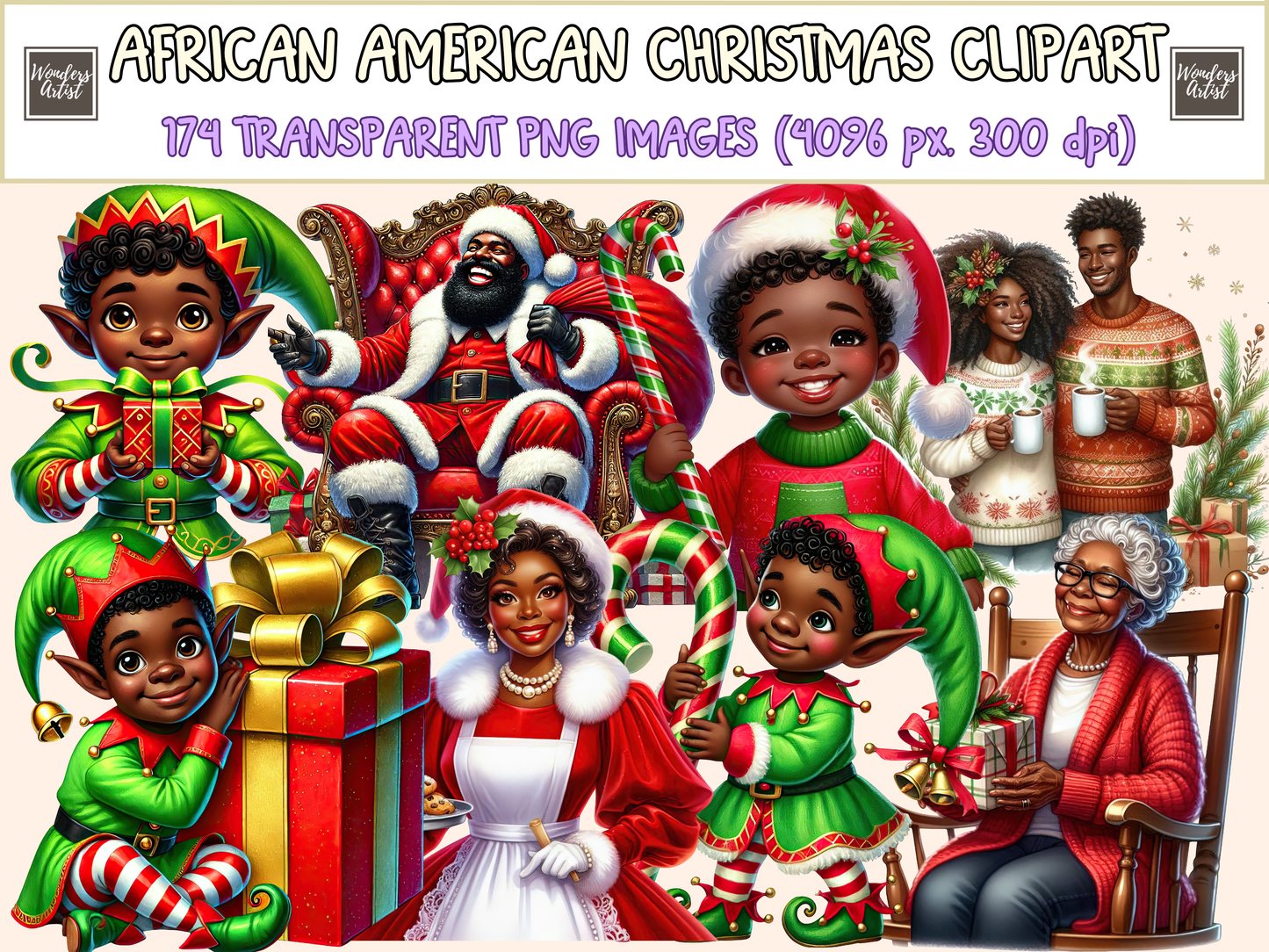 African American Christmas Clipart