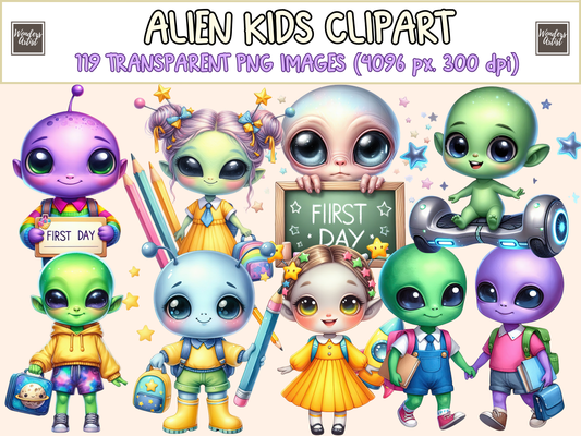 Alien Kids Clipart