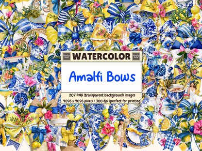Amalfi Bows Watercolor Clipart