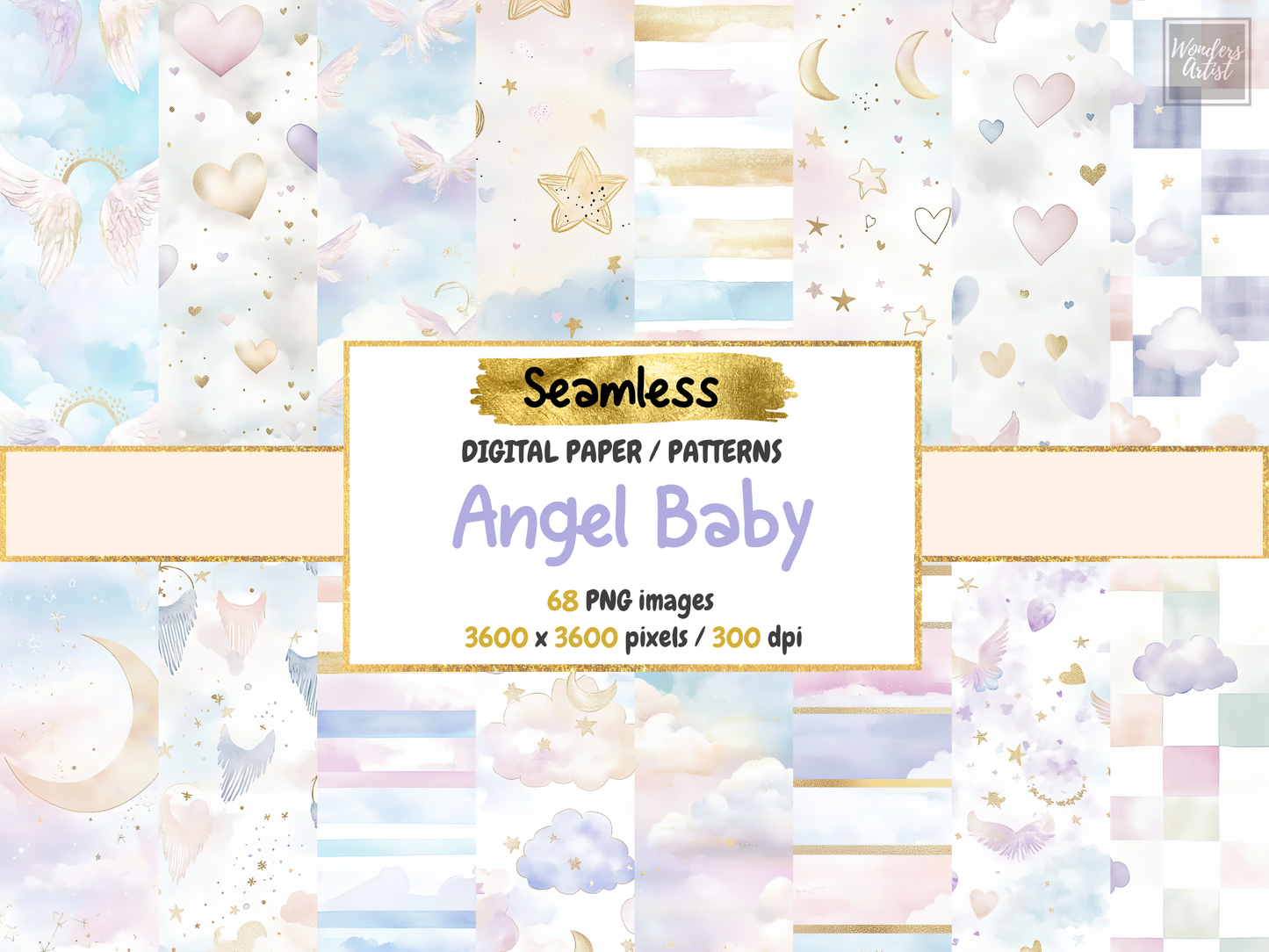 Angel Baby Digital Paper