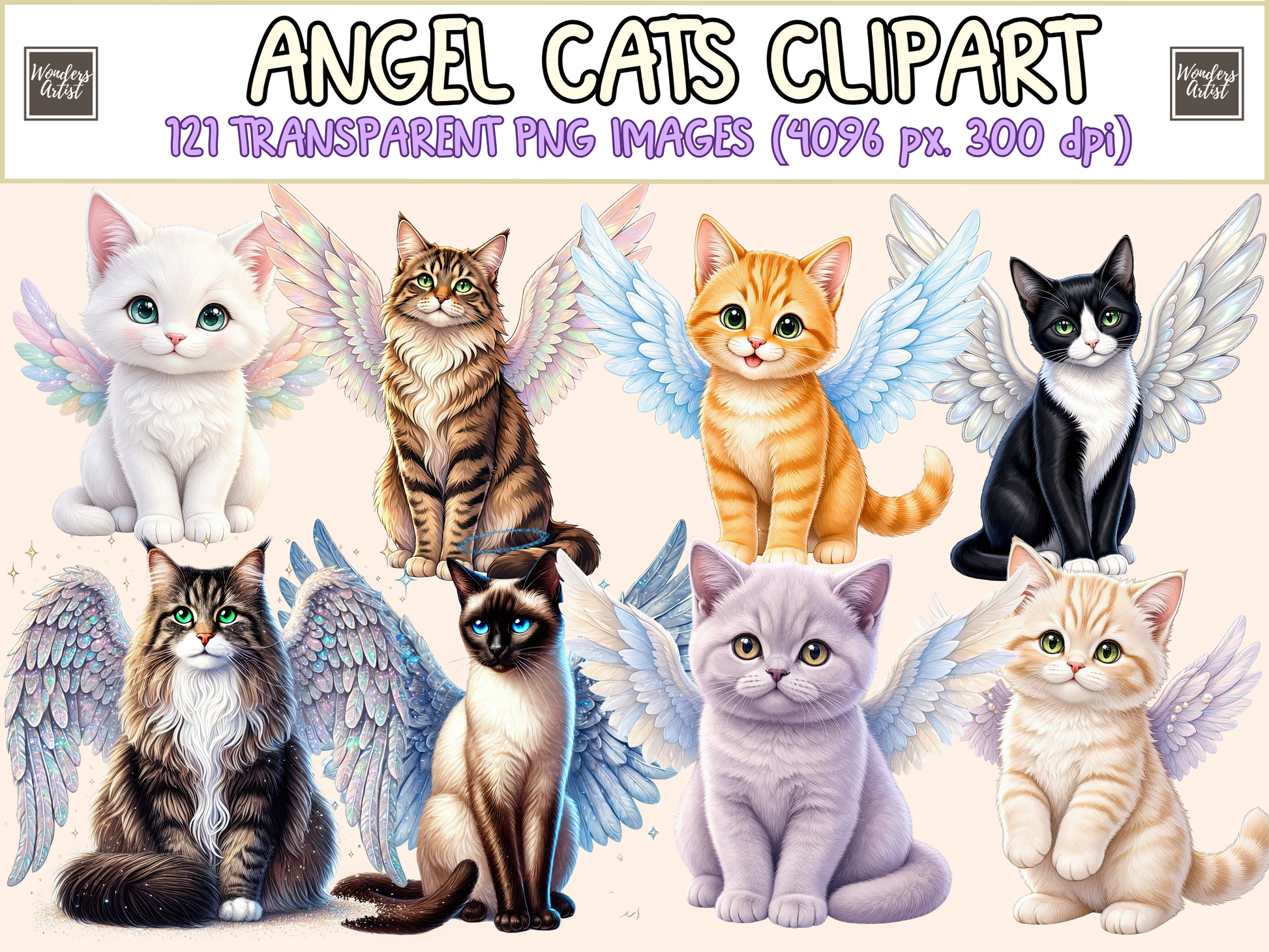 Angel Cats Clipart