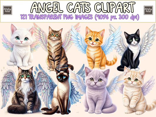 Angel Cats Clipart