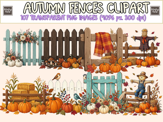 Autumn Fences Clipart