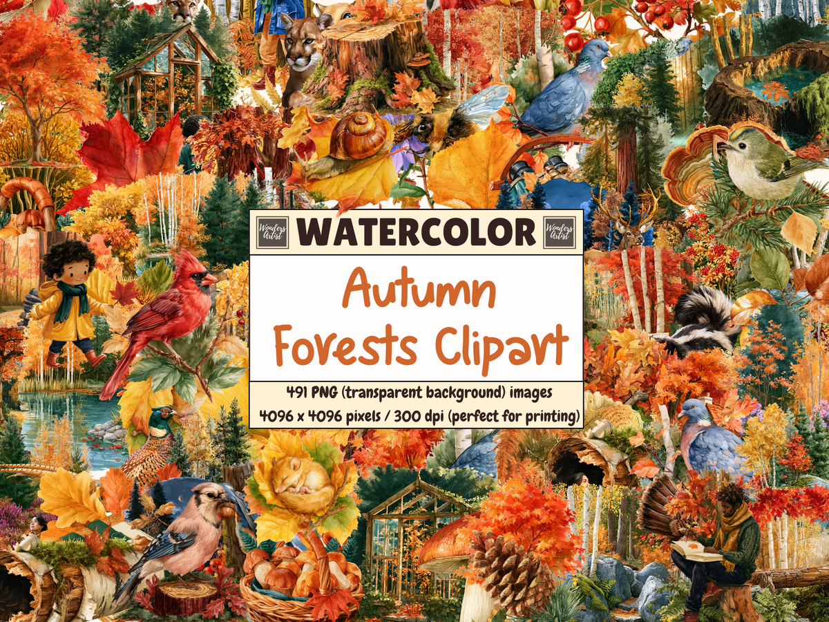 Autumn Forests Watercolor Clipart