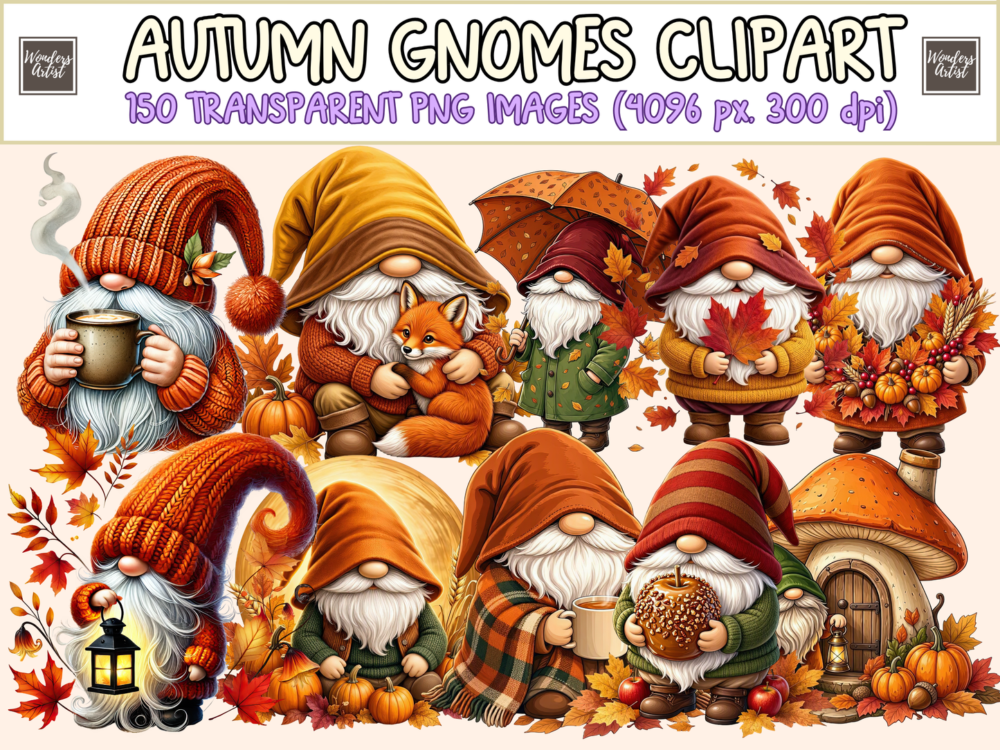 Autumn Gnomes Clipart