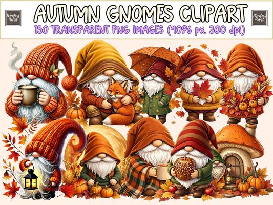 Autumn Gnomes Clipart