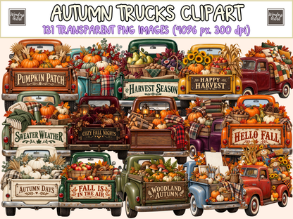 Autumn Trucks Clipart