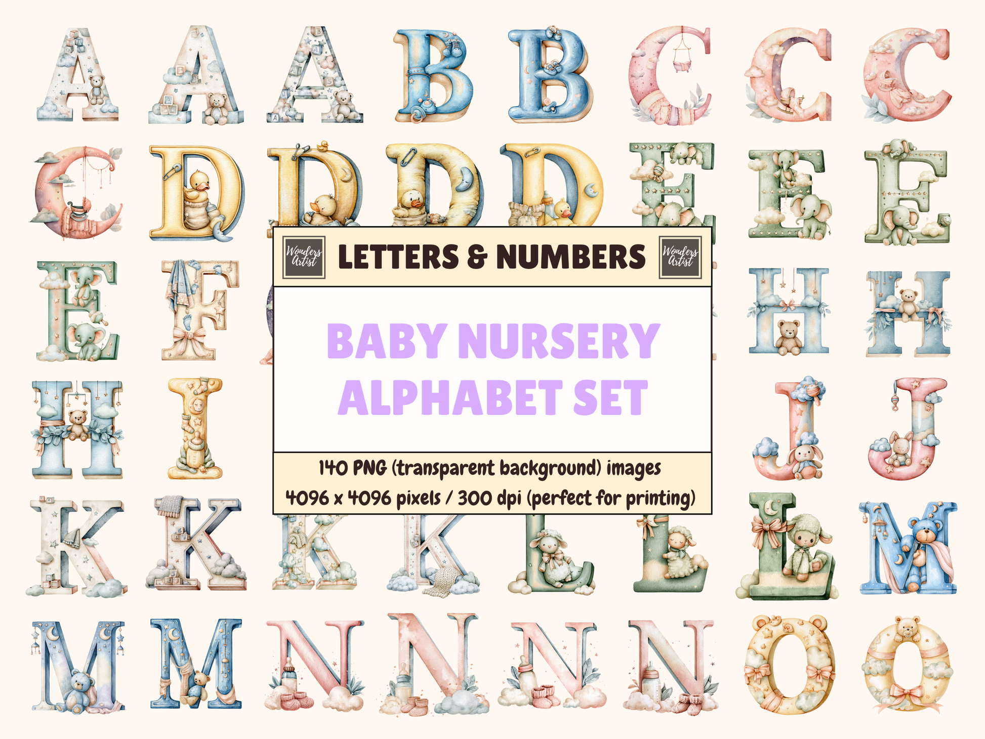 Baby Nursery Alphabet & Numbers