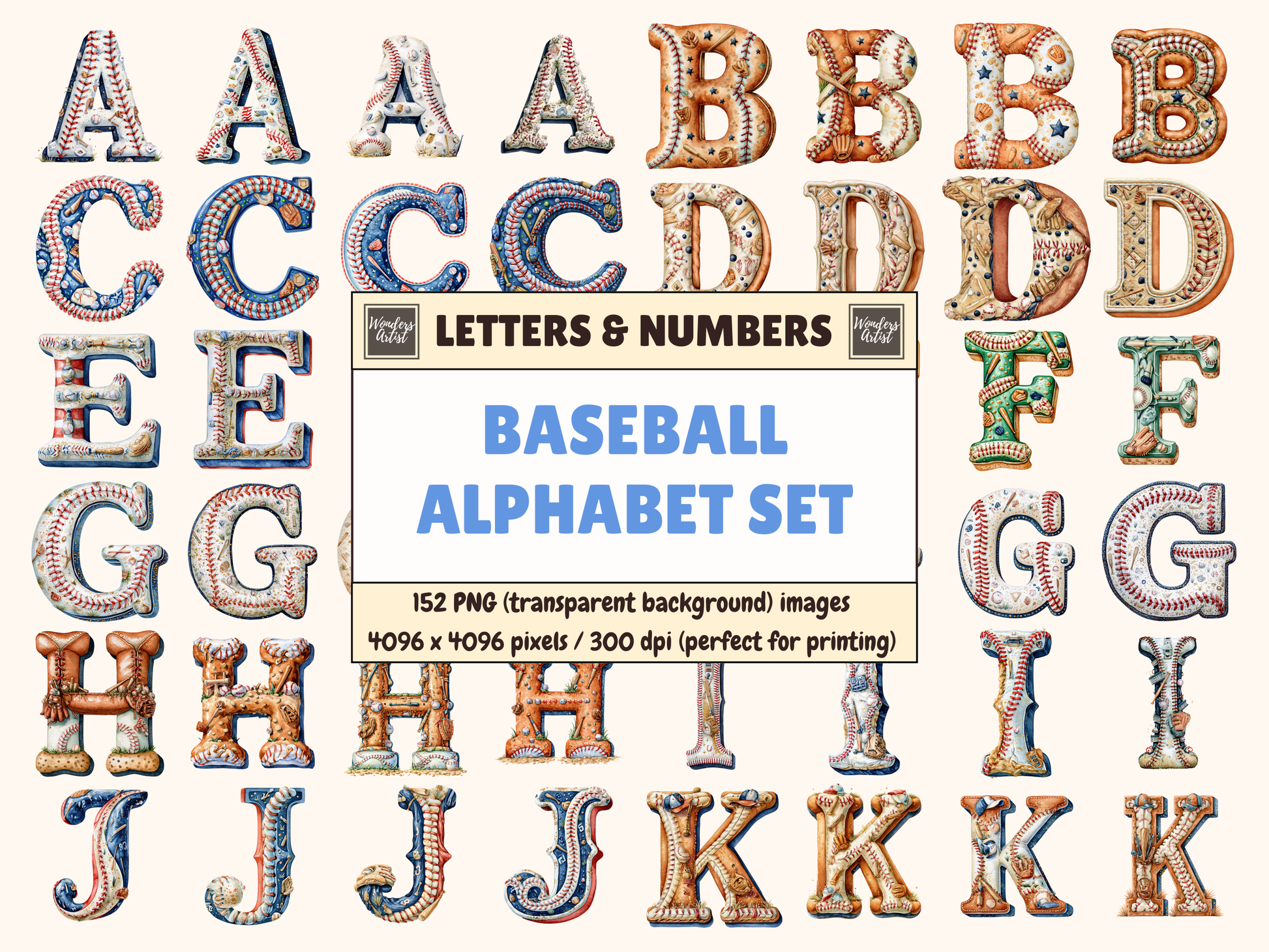 Baseball Alphabet & Numbers