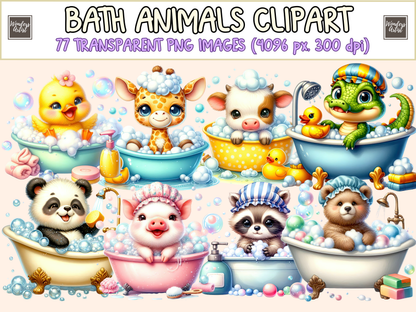 Bath Animals Clipart