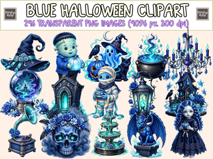 Blue Halloween Clipart