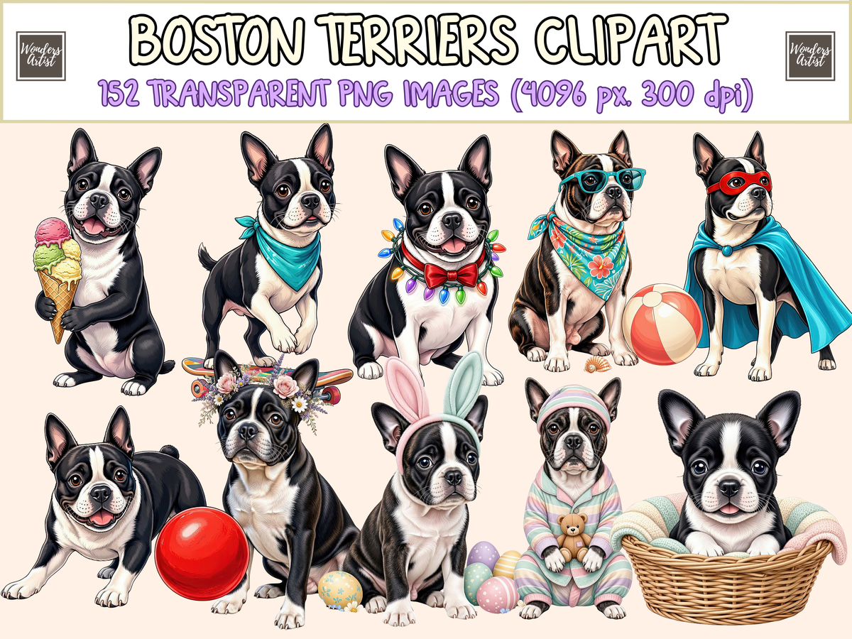 Boston Terriers Clipart