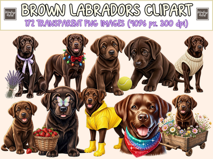 Brown Labradors Clipart