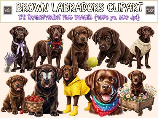 Brown Labradors Clipart