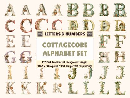 Cottagecore Alphabet & Numbers — WondersArtist