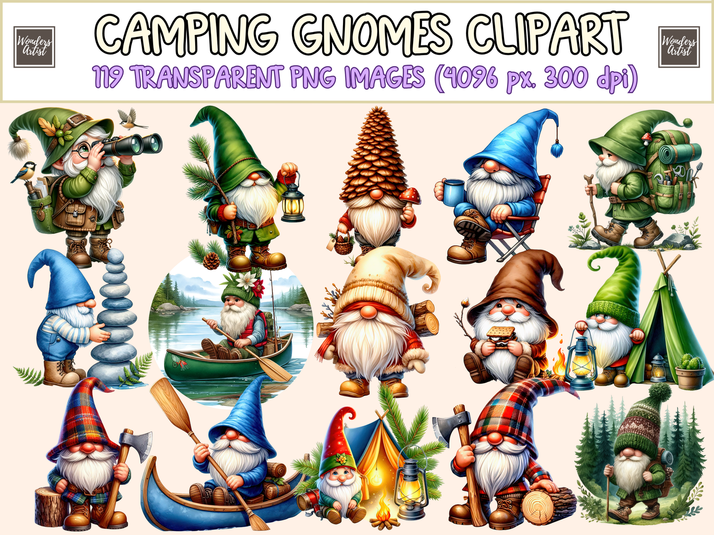 Camping Gnomes Clipart