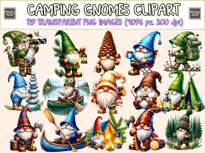 Camping Gnomes Clipart