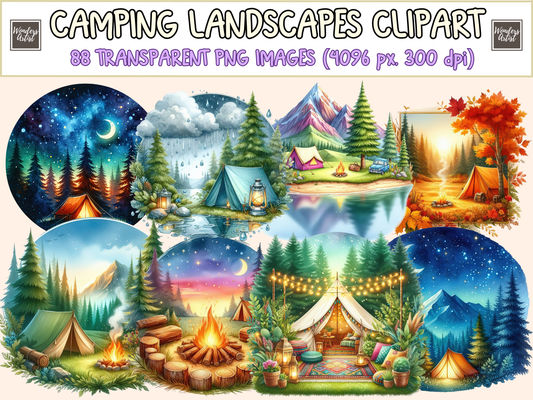 Camping Landscapes Clipart