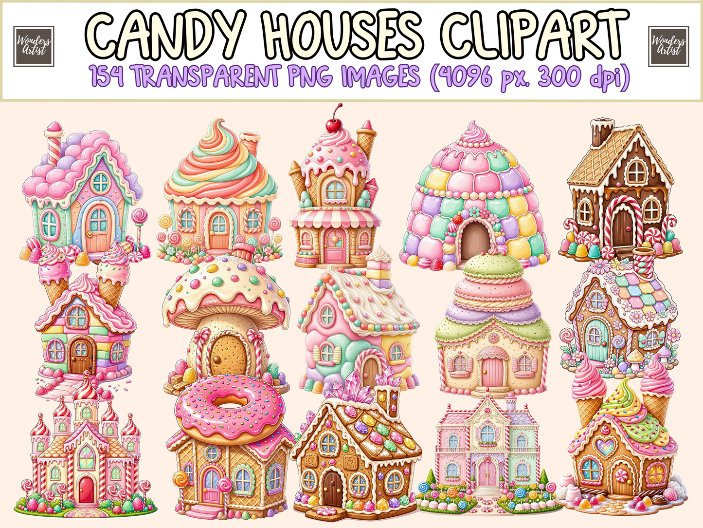 Candy Houses Clipart