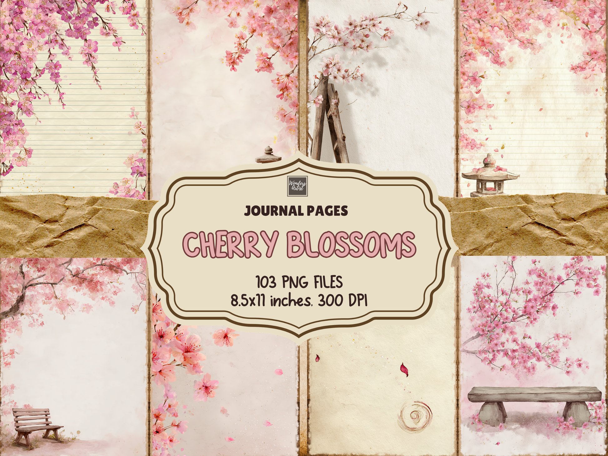 Cherry Blossoms Journal Pages