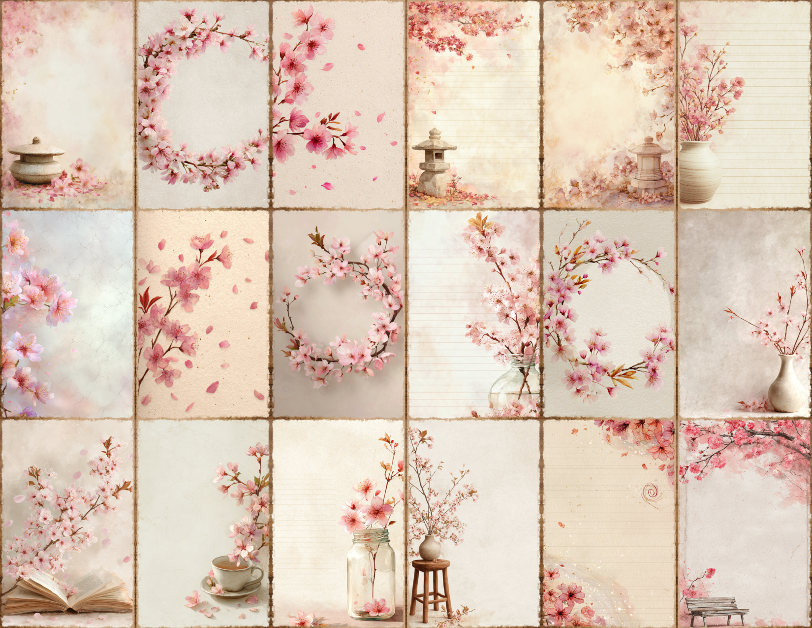 Cherry Blossoms Journal Pages