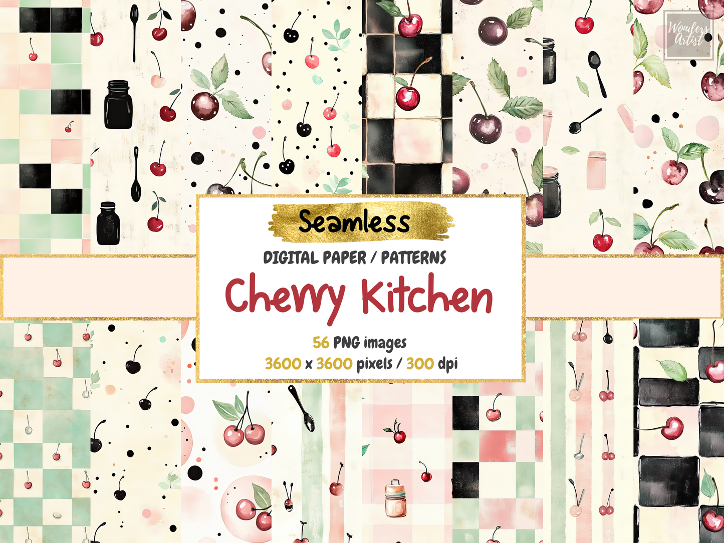 Cherry Kitchen Digital Paper