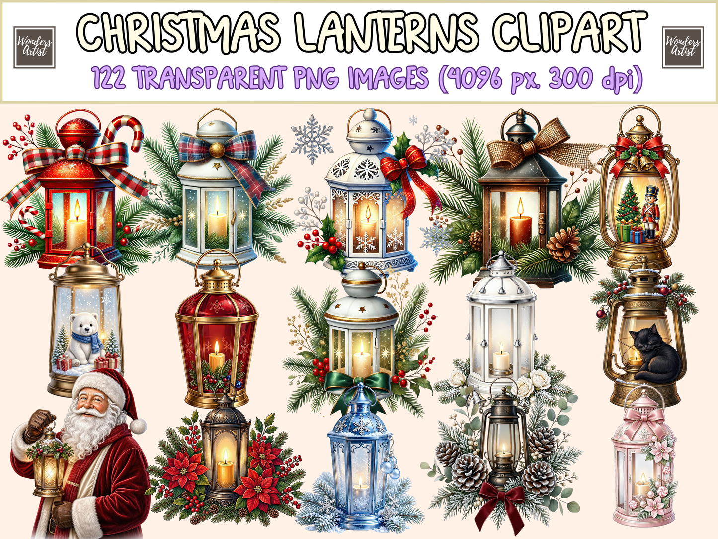 Christmas Lanterns Clipart