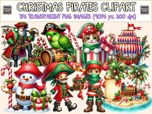 Christmas Pirates Clipart
