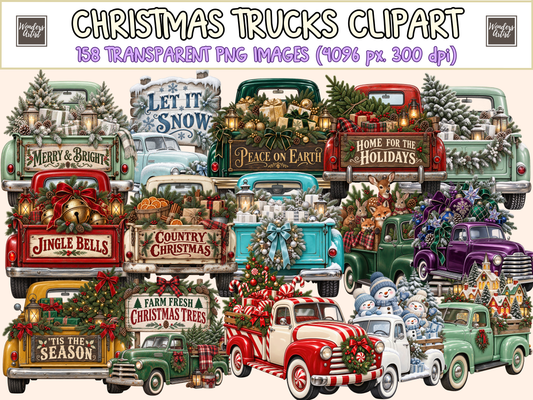 Christmas Trucks Clipart