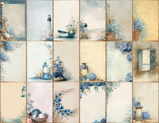 Coastal Blue Journal Pages