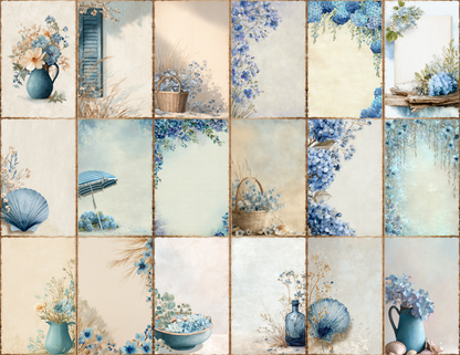 Coastal Blue Journal Pages