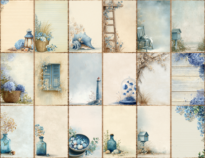 Coastal Blue Journal Pages