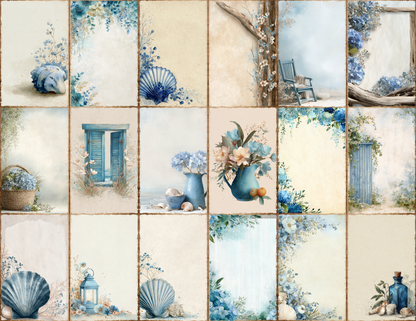 Coastal Blue Journal Pages