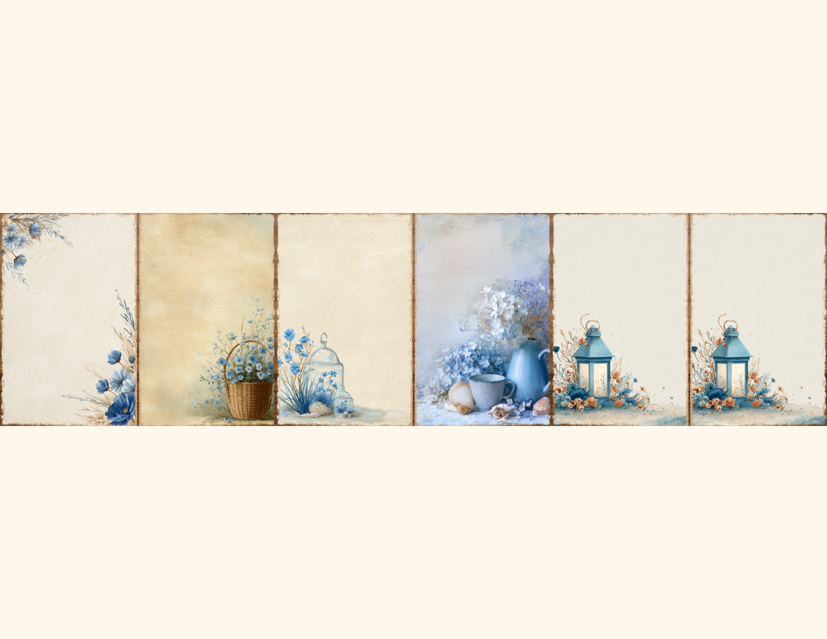 Coastal Blue Journal Pages