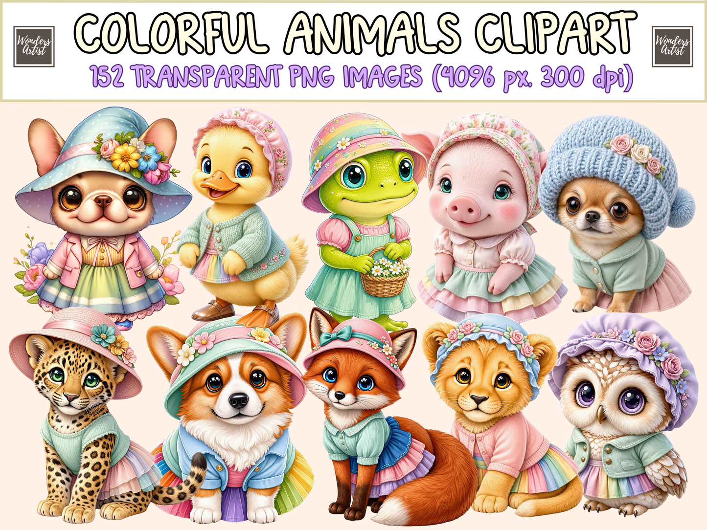 Colorful Animals Clipart
