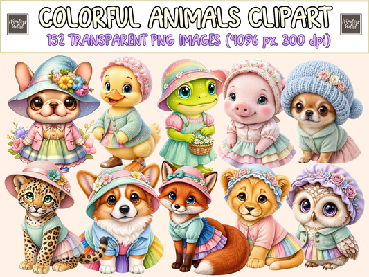 Colorful Animals Clipart